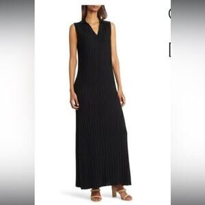 New ▶️ Misook ◀️ Rib A Line Maxi Jumper Dress  Black. Extra Large